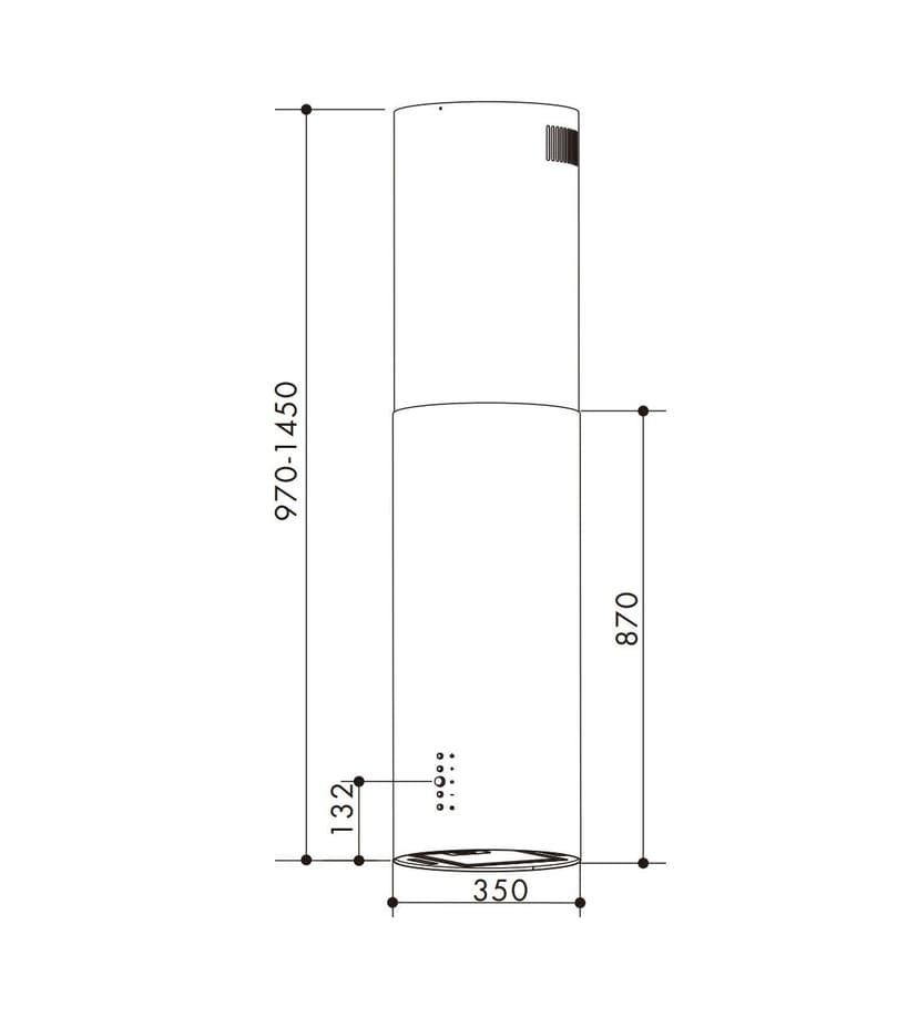 Вытяжка для кухни, Островная, Мощный мотор - 230 Вт., LED подсветка КН-HITECH-3501-BL--20